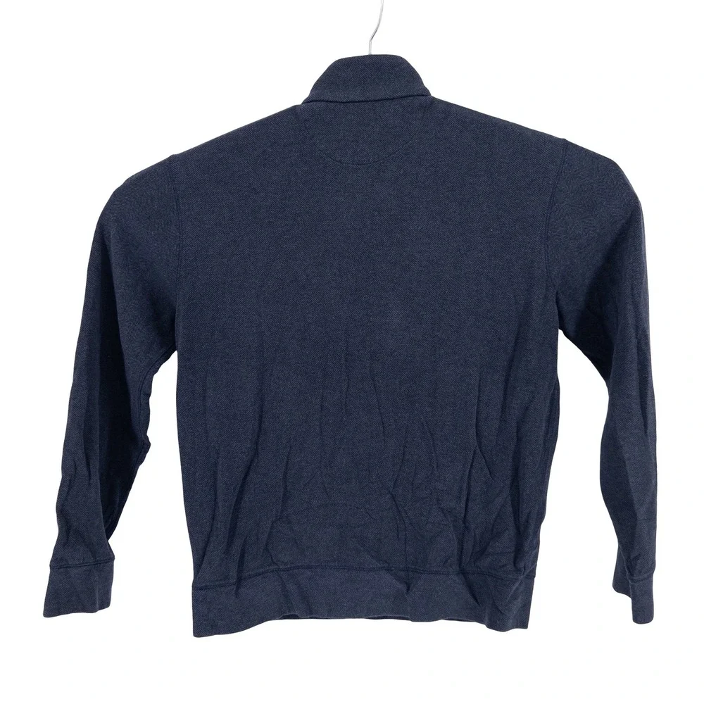 Polo Ralph Lauren Mens Small‎ Quarter Zip Pullover Navy Blue Herringbone Preppy